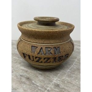 Vintage Pottery Clay Jam Sugar Bowl With Lid Brown Warm Fuzzies